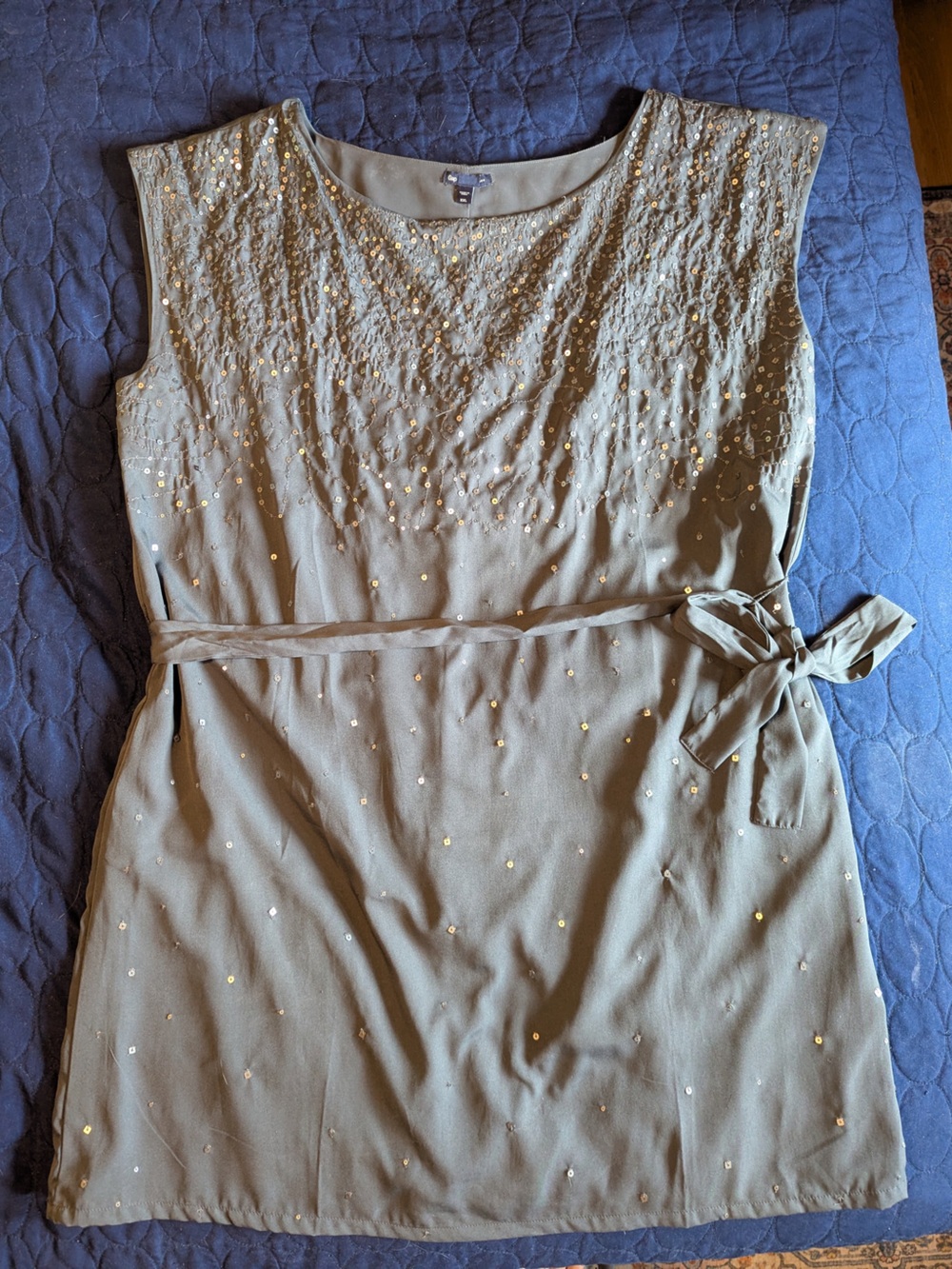 GAP | Grey Silver Mini Dress with Sequin Accents | Size XXL
